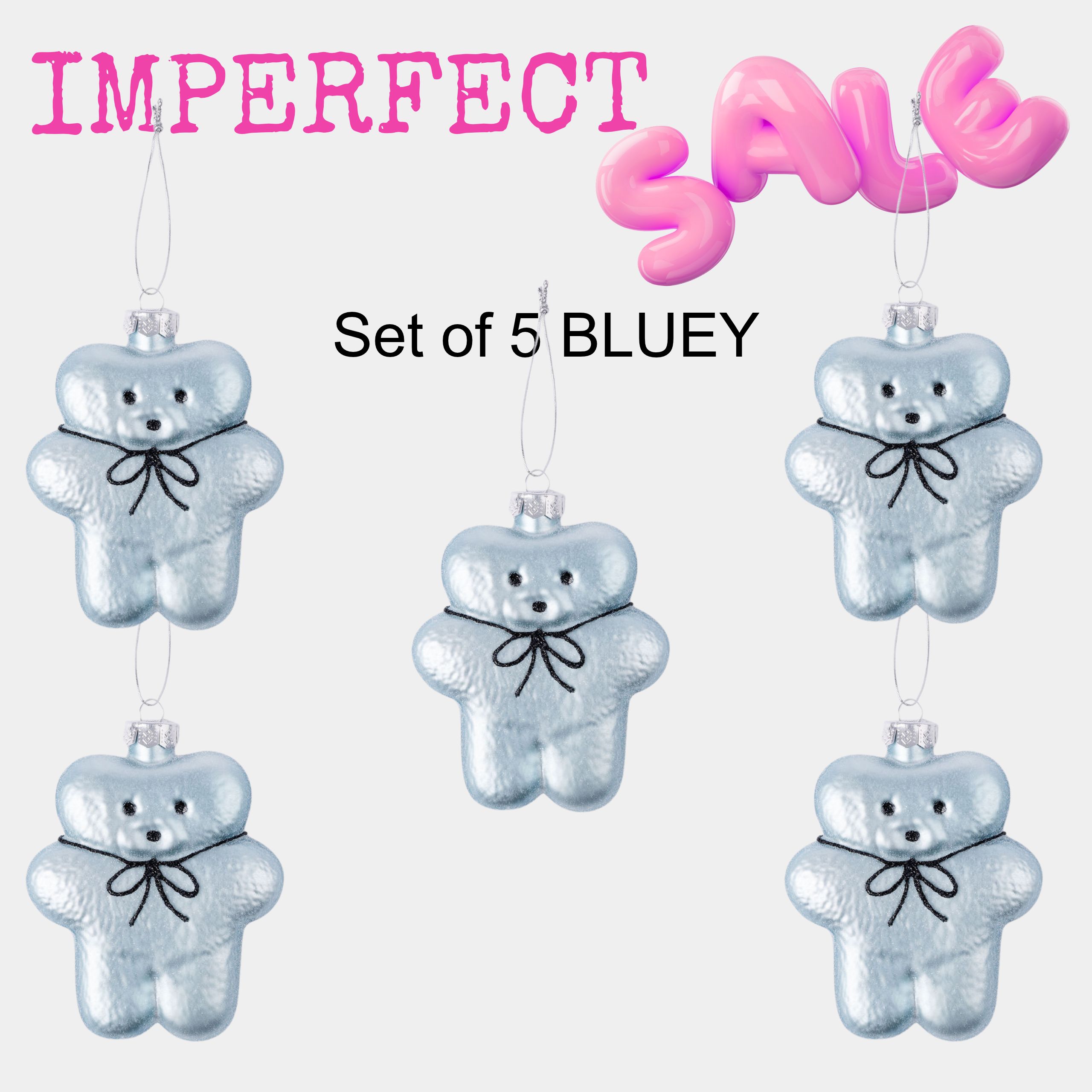 IMPERFECT - Christmas Ornament - Set of 5 BLUEY