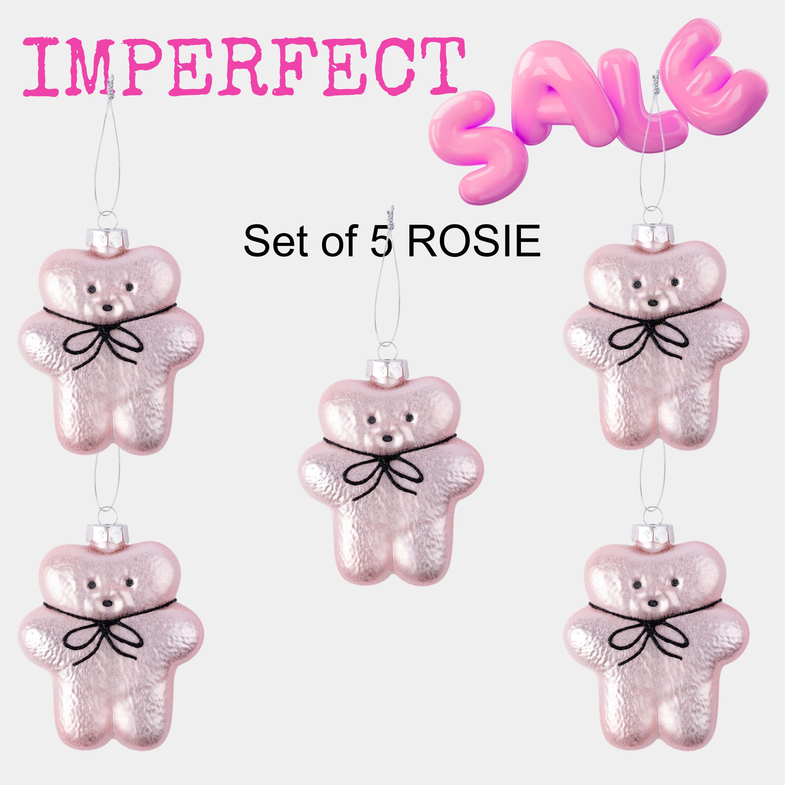 IMPERFECT - Christmas Ornament - Set of 5 ROSIE